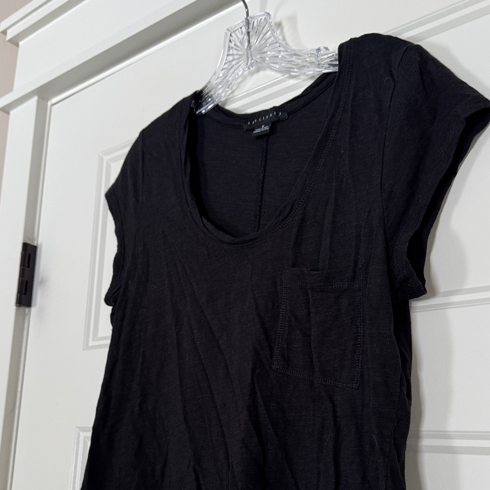 Sanctuary Black Cap Sleeve Tee Pocket detail Medium - Picture 4 of 8